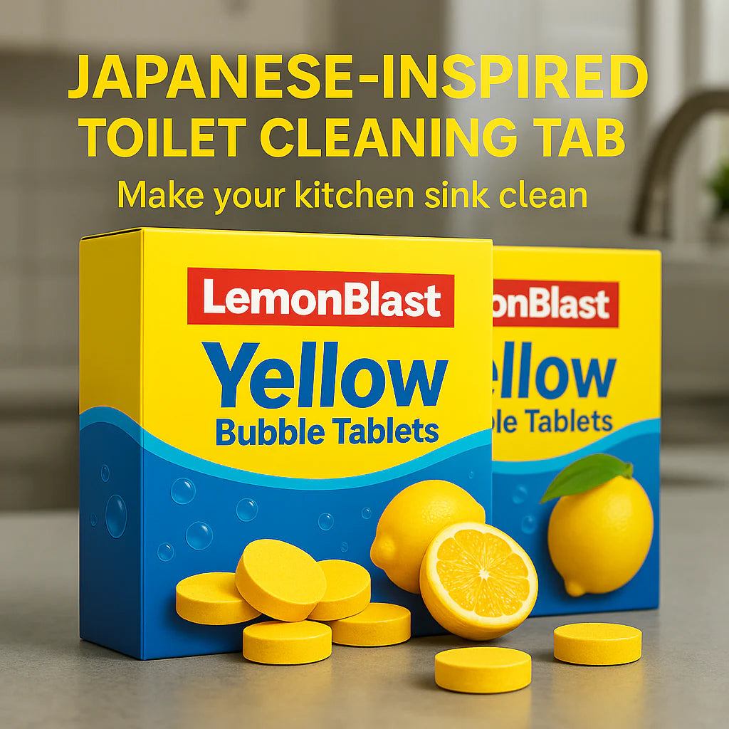✨Lemon Blast Yellow Bubble Tablets – Odor Eliminator + Blockage Remover🤩
